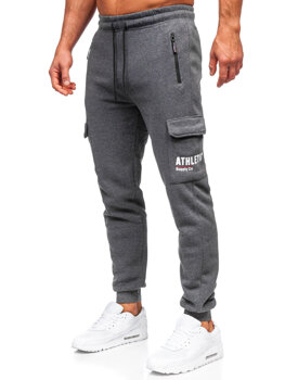 Антрацитові чоловічі спортивні штани джоггери-карго Bolf JX6028