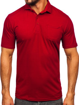 Бордова чоловіча бавовняна футболка-поло Bolf 143006