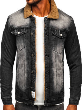 Графітова джинсова утеплена куртка чоловіча Bolf MJ520N