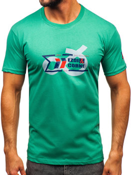Зелена бавовняна чоловіча футболка Bolf 14736