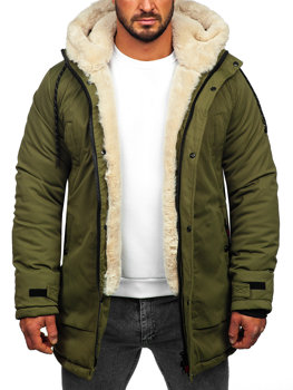 Зелена куртка чоловіча зимова парка Bolf 22M52