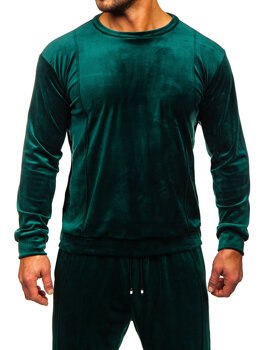 Зелений велюровий чоловічий спортивний костюм Bolf 0001A