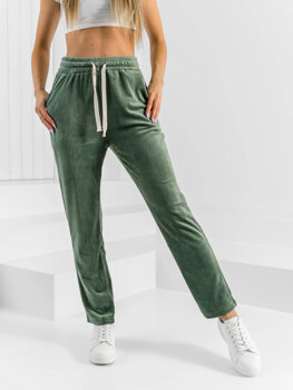 Зелені велюрові жіночі спортивні штани Bolf W7626
