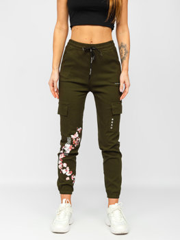 Зелені жіночі брюки джоггеры-карго Bolf AF5120NM