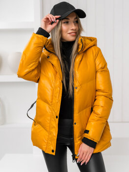 Кемел жіноча стьобана зимова куртка з капюшоном Bolf 23065