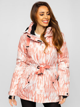 Рожева зимова жіноча куртка з капюшоном Bolf B2393