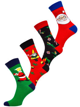 Різнокольорові новорічні чоловічі шкарпетки Bolf MCHM1-4P 4 PACK
