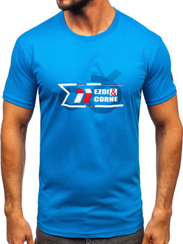 Синя бавовняна чоловіча футболка Bolf 14736