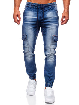 Сині чоловічі джинсові штани джоггери-карго Bolf MP0111BSA