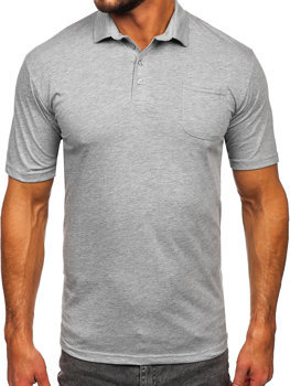 Сіра бавовняна чоловіча футболка-поло Bolf 143006