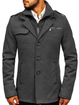 Сіре чоловіче пальто Bolf 8856D