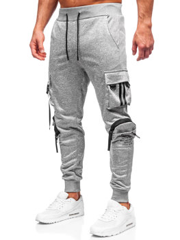 Сірі чоловічі спортивні штани джоггери-карго Bolf HS7176