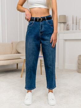 Темно-сині жіночі джинсові штани слоучі Bolf FL1956
