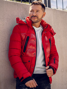 Червона чоловіча стьобана зимова куртка Bolf 99527A