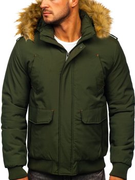 Чоловіча зимова куртка зелена Bolf 1770