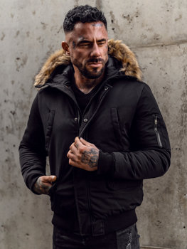 Чоловіча зимова куртка чорна Bolf 2019