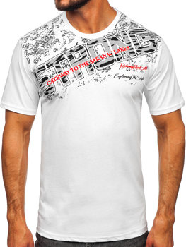 Чоловіча футболка з принтом біла Bolf 14234