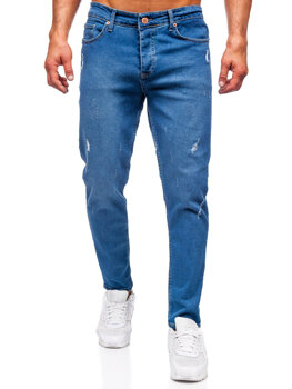 Чоловічі темно-сині джинсові штани slim fit Bolf 6453