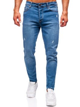 Чоловічі темно-сині джинсові штани slim fit Bolf 6485