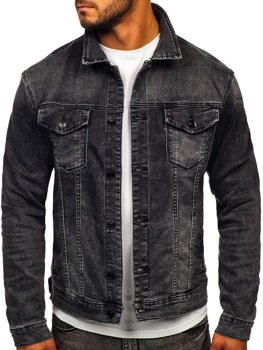 Чорна джинсова чоловіча куртка Bolf XSF78268