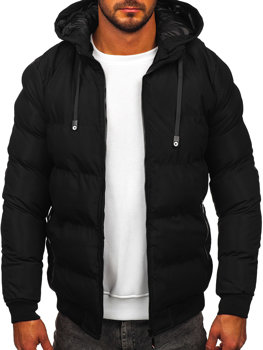 Чорна зимова чоловіча стьобана куртка Bolf 5M3125