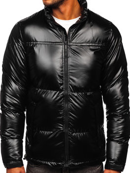 Чорна стьобана куртка чоловіча зимова Bolf 1188