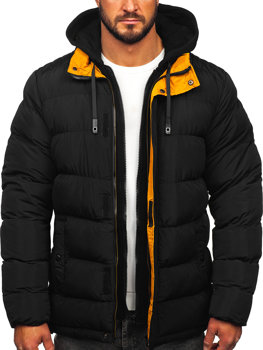 Чорна стьобана куртка чоловіча зимова Bolf 7145