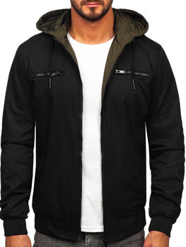 Чорна чоловіча бавовняна демісезонна куртка Bolf 84M3010