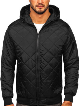 Чорна чоловіча демісезонна спортивна куртка Bolf MY21