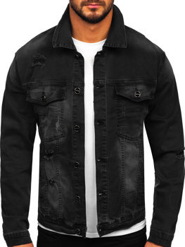 Чорна чоловіча джинсова куртка Bolf MJ506N