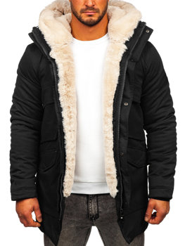 Чорна чоловіча зимова куртка парку Bolf M115