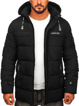 Чорна чоловіча зимова стьобана куртка Bolf 22M58