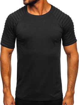 Чорна чоловіча футболка без принту Bolf 8T88