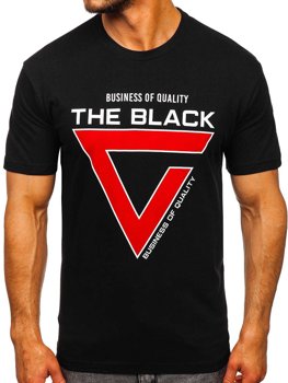 Чорна чоловіча футболка з принтом Bolf 10821