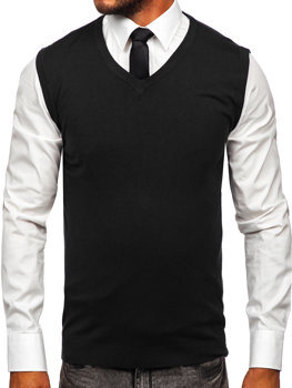 Чорний чоловічий светр без рукавів Bolf MM6005