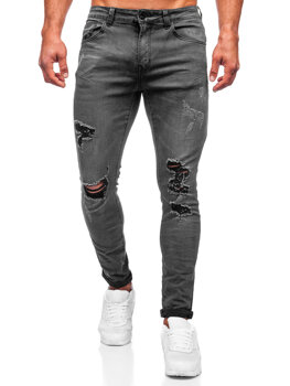 Чорні чоловічі джинсові штани slim fit Bolf KS2081