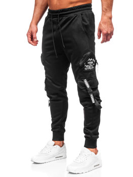 Чорні чоловічі спортивні штани джоггери-карго Bolf HS7172