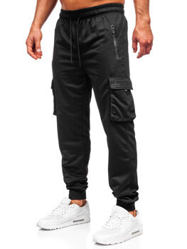 Чорні чоловічі спортивні штани джогери-карго Bolf JX6360