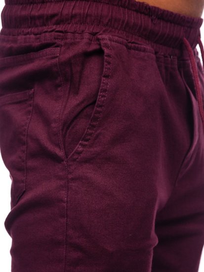 Бордові чоловічі штани джоггери Bolf 0905