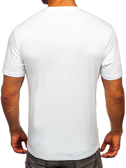 Біла чоловіча футболка з принтом Bolf 2352
