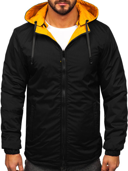 Жовто-чорна двостороння демісезонна чоловіча куртка Bolf 84M3015