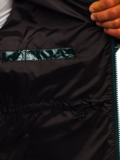Зелена стьобана зимова чоловіча спортивна куртка Bolf 973