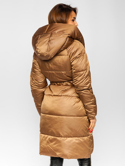 Кемел довга жіноча зимова куртка з капюшоном Bolf MY0363A