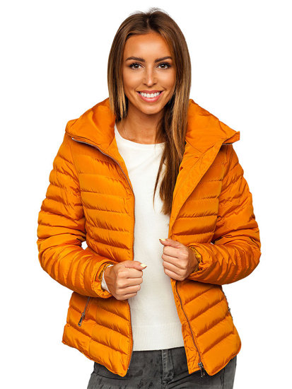 Кемел жіноча стьобана зимова куртка без капюшона Bolf 23063