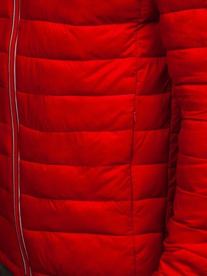 Куртка чоловіча демісезонна спортивна стьобана червона Bolf LY1018