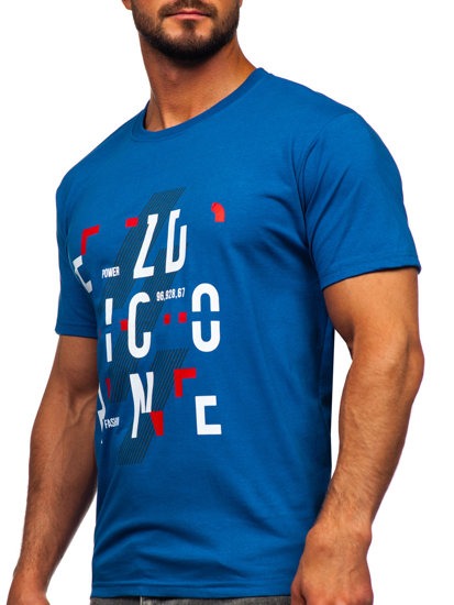 Синя бавовняна чоловіча футболка Bolf 14752