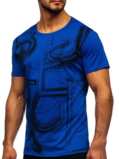 Синя чоловіча футболка з принтом Bolf KS2525T