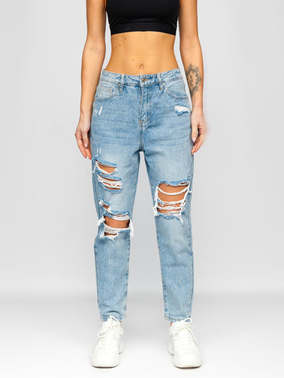 Сині жіночі джинси mom fit Bolf WL2101