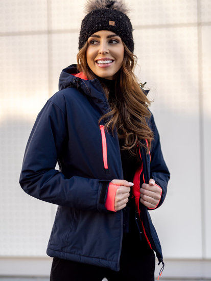 Темно-синя зимова жіноча спортивна куртка Bolf HH012