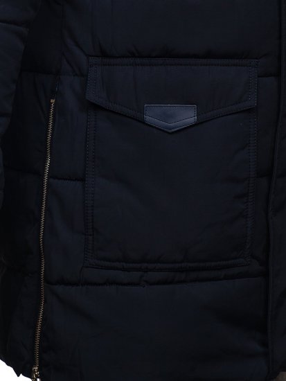 Темно-синя чоловіча зимова куртка парка Аляска Bolf JK337